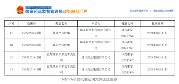 2個(gè)項(xiàng)目獲批，鹽酸非索非那定干混懸劑全國(guó)首家！